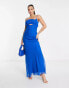 Фото #8 товара ASOS DESIGN Tall ruched bust cut out bias maxi dress in cobalt blue