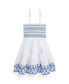 Toddler and Little Girls Smocked Eyelet Cotton Jersey Dress