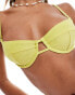 Фото #2 товара South Beach glitter underwire bikini top in chartreuse