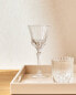 Engraved crystalline water glass