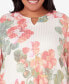 Фото #5 товара Футболка женская Alfred Dunner Plus Size Tuscan Sunset Floral Textured