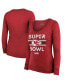 Women's Threads Red Kansas City Chiefs Super Bowl LVIII Make It Happen Tri-Blend Long Sleeve Scoop Neck T-shirt Красный, S - фото #1