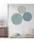 Rossi Textured Feather 3-Piece Metal Disc Wall Decor Set