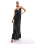 Фото #1 товара Bardot satin maxi dress in black polka dot