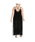 ფოტო #2 პროდუქტის Plus Size Rayon Poly Rib Scoop Neck Swim Cover-up Maxi Dress