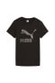 Фото #1 товара Classics Shiny Logo Kadın Siyah Günlük Stil T-Shirt 62559701