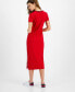 Фото #2 товара Women's Contrast-Stripe Ribbed Knit Midi Dress