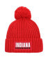 Фото #1 товара Men's Crimson Indiana Hoosiers Modern Ribbed Cuffed Knit Hat with Pom