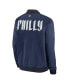 ფოტო #3 პროდუქტის Men's Navy Philadelphia Phillies 2024 City Connect Authentic Collection Game Time Full-Zip Bomber Jacket