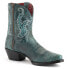 Ferrini Molly Embroidered Zippered Snip Toe Cowboy Womens Blue, Green Casual Bo