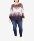 ფოტო #3 პროდუქტის Plus Size Callie Placement Long Sleeve Top