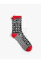 Yılbaşı Desenli Çorap Ponpon Detaylı
