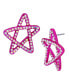 Faux Stone Star Button Earrings