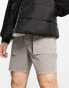 Фото #1 товара ASOS DESIGN slim carpenter shorts in mid length with heavy wash in grey