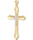 Large Two-Tone Cross Pendant in 10k Gold