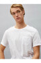 Erkek Beyaz Basic T-Shirt Kisa Kollu Bisiklet Yaka