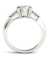 ფოტო #4 პროდუქტის Moissanite Round and Baguette Engagement Ring (2-1/4 ct. tw.) in 14k White Gold