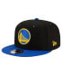 Фото #1 товара Men's Black, Royal Golden State Warriors Official Team Color 2Tone 9FIFTY Snapback Hat