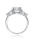 ფოტო #6 პროდუქტის Sterling Silver White Gold Plated Clear Cubic Zirconia Engagement Ring