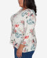 Plus Size Classic Crew Neck Birds & Holly Leaf Top