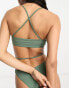 Фото #4 товара Weekday Marine cross front bikini top in Khaki