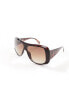 Фото #3 товара Jeepers Peepers oversized wrap sunglasses in brown