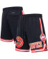 Фото #1 товара Men's Black Atlanta Hawks Chenille Shorts