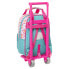 School Rucksack with Wheels The Bellies 20 x 28 x 8 cm Purple Turquoise White