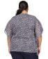 Фото #2 товара Plus Size Floral-Print Poncho Top