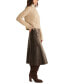 ფოტო #5 პროდუქტის Women's Cropped Wool Cable-Knit Aran Sweater