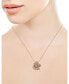 ფოტო #3 პროდუქტის Pavé Rose by EFFY® Diamond Flower Pendant Necklace in 14k Rose Gold (1 1/3 ct. t.w.)