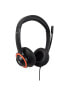 V7 Safesound Education k-12 Headset with Microphone - volume limited - antimicrobial - 2m cable - 3.5mm - Laptop Computer - Chromebook - PC - Black - Red - Headset - Head-band - Office/Call center - Black - 2 m - China