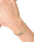 ფოტო #2 პროდუქტის EFFY® Multicolor Diamond (1/2 ct. t.w.) & Emerald (1/20 ct. t.w.) Panther Head Link Bracelet in 14k Gold