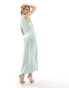 Vila Bridesmaid cowl neck maxi dress in light green