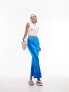 Фото #1 товара Topshop Petite satin bias maxi skirt in blue