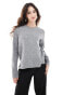 Pieces round neck jumper in grey