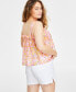 Фото #3 товара Women's Shirred Tonal-Stripe Camisole Top, Created for Macy's