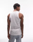 Topman fitted rib vest with high neck in white