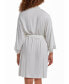 Women's Cyrus Lace Robe with Mesh Trimmed Sleeves and Self Tie with Sash