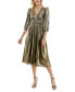 Фото #1 товара Women's 3/4-Sleeve Smocked-Waist Midi Dress