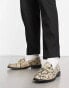 Walk London Riva chain loafers in beige snake leather