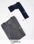 Boss Bodywear 3 pack t-shirt in navy, grey and white