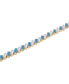 ფოტო #3 პროდუქტის Blue Topaz (3-7/8 ct. t.w.) & White Topaz (1-1/3 ct. t.w.) Baguette Tennis Bracelet in 14k Gold-Plated Sterling Silver