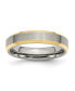 Фото #1 товара Stainless Steel Brushed Yellow IP-plated 5mm Edge Band Ring