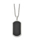 Black-plated Laser Cut Edge Dog Tag Rope Chain Necklace