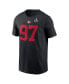 Men's Nick Bosa Black San Francisco 49ers Super Bowl LVIII Patch Player Name and Number T-shirt