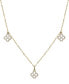 Фото #1 товара Wrapped diamond & Enamel Quatrefoil Dangle 18" Collar Necklace (1/4 ct. t.w.) in 10k Gold, Created for Macy's