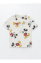 Фото #2 товара Resort Yaka Kısa Kollu Mickey Mouse Baskılı Erkek Bebek Tişört ve Şort 2'li Takım
