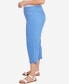 ფოტო #4 პროდუქტის Plus Size Pull-On Stretch Denim Lace Hem Capri Pants