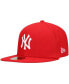Фото #2 товара Men's Red New York Yankees Logo White 59FIFTY Fitted Hat